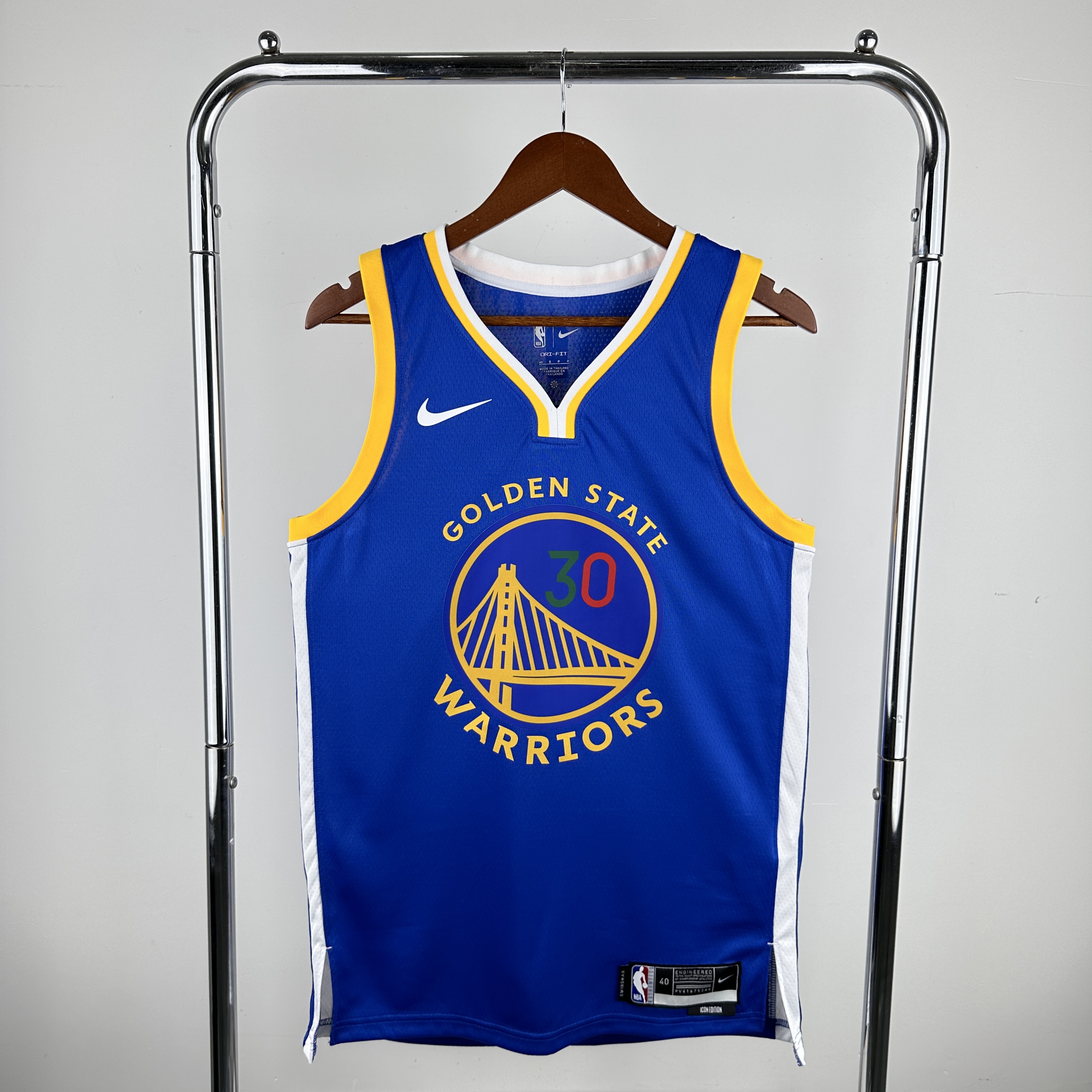 Men Golden State Warriors 30 Curry Blue Nike 2024 NBA Jersey